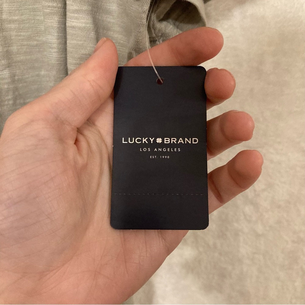 🔴5/$25 NWT Lucky Brand, Heather Green T-Shirt, XXL - Picture 5 of 6